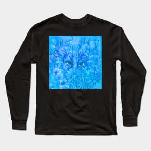 Beautiful Creature Artwork in Vivid Blue Long Sleeve T-Shirt